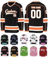 Uniforme de Hockey sobre Hielo Personalizado con Nombre y Números Bordados, Estilo Vintage con Cordones para Hombre