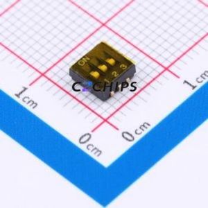 THS103J DIP Switch SMD Switch Flat Toggle, Groove Type Single Pole Single Throw 3 1.27mm - Product Image 1