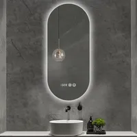 Nouveau miroir intelligent LED ovale mural sans cadre anti-buée moderne et personnalisé pour salle de bain et coiffeuse
