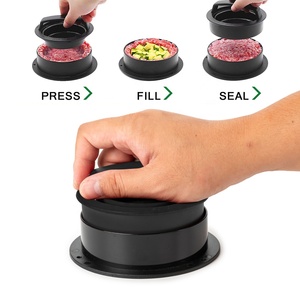Utensilio de cocina de grado alimenticio ABS 3 en 1 DIY <span class=keywords><strong>hamburguesa</strong></span> forma redonda carne Patty prensa fabricante moldes - Product Image 3