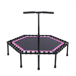 Trampolín <span class=keywords><strong>Hexagonal</strong></span> de seguridad para interiores, portátil, de 48 pulgadas, <span class=keywords><strong>con</strong></span> <span class=keywords><strong>barra</strong></span> de manillar, venta al por mayor - Product Image 1
