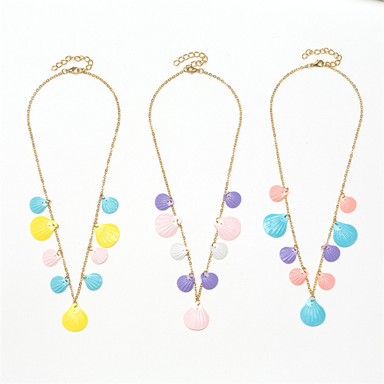 Trendz Mignon Plage Style Coquille Colorée Enfants Collier Bijoux Ensemble Pour Les Enfants