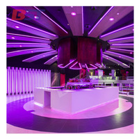 Comptoir de bar lumineux à LED personnalisable en surface solide pour hôtels modernes et salles de sport, avec une énorme sélection de couleurs
