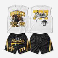 Ensemble short de basket-ball et t-shirt personnalisés pour hommes Ensemble de shorts d'athlétisme sans manches avec impression numérique pour hommes