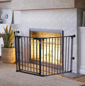 Écran de <span class=keywords><strong>cheminée</strong></span> en métal barrière de sécurité pour bébé parc pour enfants écran de <span class=keywords><strong>cheminée</strong></span> pliant en fer à la maison avec porte à fermeture automatique parc pour bébé - Product Image 5