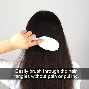 Pastel <b>Pink</b> Boar Bristle Detangling Hair Brush Chic Girls Air Cushion Massage Comb Private Logo Engraving Service Unit - Product Image 5