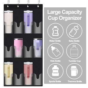 Organisateur de bouteilles d'eau grande capacité pour gobelet Stanley 40oz, sac suspendu pliable portable pour porte, armoire de cuisine, garde-manger - Product Image 5