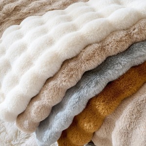 LongFine Tie-Dyed Cutting POMPOM Faux Jacket Fake Rabbit Auto Upholstery Long Pile Fur Fabric for Garment Home <strong>Textile</strong> Toys - Product Image 6