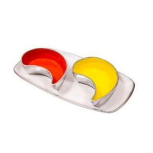 Bol et plateau à dessert décoratif imprimé en émail fait à la main en ardoise élégante, élégante, classique et moderne pour la cuisine. - Product Image 1