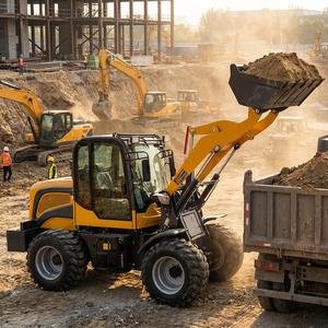 Nouvelle Arrivée Chargeuse sur pneus 2T articulée compacte avec moteur Kubota, pelle à balles pour la manutention du foin agricole, cabine fermée CE EPA - Product Image 3
