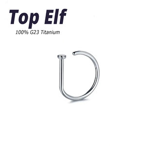 ASTM F136 Anneau de nez en titane <span class=keywords><strong>Piercing</strong></span> 18G 20G D Forme Tragus <span class=keywords><strong>Helix</strong></span> Nariz Boucle d'oreille Hoop Septum Anneau Norstril Bijoux de corps - Product Image 2