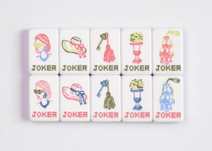 Exclusivas fichas de mahjong estilo americano de tamaño estándar con diseño de lazo personalizado, acabado mate acrílico pulido a mano, Miss Darling - Product Image 5