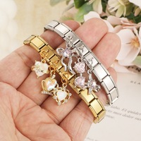 Pendentif en acier inoxydable, ensemble de trois breloques, style tendance, multifonctionnel, DIY, accessoires créatifs pour bracelet