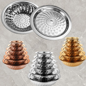 Zhesheng Stainless Steel Round Shallow Plates 25-50Cm 304 Grade For Fruit Serving Dinner Platters Set - Product Image 1