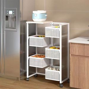Estante giratorio de cocina, cestas de 270 grados, estante de almacenamiento de frutas y verduras, estante multifunción redondo para el hogar con ruedas - Product Image 1