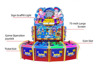 Équipement d'arcade en gros à monnayeur avec système de rédemption de tickets pour 4 joueurs, personnalisable en anglais