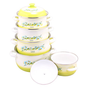 <span class=keywords><strong>Set</strong></span> di 5 Pentole Smaltate di Alta Qualità Stile Americano <span class=keywords><strong>Set</strong></span> di Pentole Sostenibili per Cucina Domestica - Product Image 5
