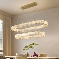 Lustre de salle à manger en cristal de luxe léger, nouveau modèle 2026, LED étanche, compatible Tmall Genie, garantie de 2 ans
