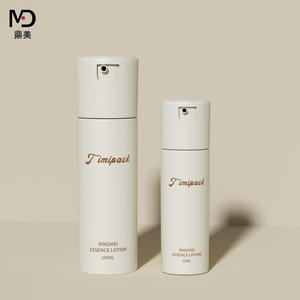 Flacons pompe de luxe beiges en PET pour soins de la peau, capacité 50 ml/100 ml, personnalisables en usine pour crème visage, sérum, écran solaire, lotion, tonique - Product Image 5