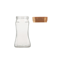 Pot de rangement pour grains de café en verre de forme unique, 11 oz (330 ml), avec couvercle à vis et cuillère, pour poudre de café et thé