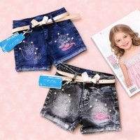 Short en jean pour filles, modèle YQ320, taille 2-5 ans, style européen et américain, short d'été pour enfants, 5,5 dollars