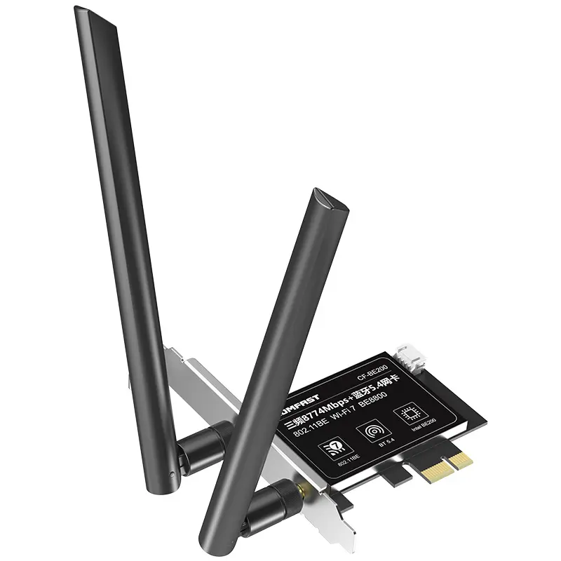 เทคโนโลยีใหม่ WiFi7 Gigabit Tri-band 8774Mbps อะแดปเตอร์ไร้สาย PCIE Bluetooth5.4 การ์ดเครือข่าย pci wifi extender