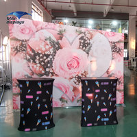 Comptoir d'accueil pliable rectangulaire ovale personnalisé pour stand d'exposition et salon professionnel