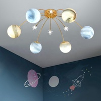 Lustre décoratif de nuit en verre et planète, lampes suspendues créatives pour magasin et chambre d'enfants JY8123