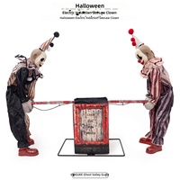 Grand Clown Mécanique Électrique à Bascule pour Halloween, Décoration Extérieure à Capteur de Mouvement, Bestseller pour Maison Hantée