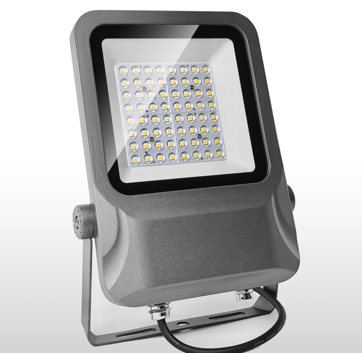 DC12-80V Outdoor LED Flood Light IP66 Waterproof 50W SMD Aluminum Body Road Warm/Cool White 3000-6500K 60 Beam Remote Control