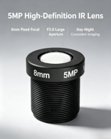 Objectif IR haute définition 5MP avec interface M12, objectif grand angle 8 mm 1/2,7 pouce pour caméra IP de sécurité
