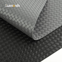 SANOSH Design de Luxe Tapis de Table Rectangulaire à Motif Tissé en Cuir PVC Antidérapant et Anti-Huile