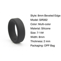 Bagues en silicone très vendues - Style angulaire de 8 mm de large. Nouveau modèle. Bagues en silicone pour hommes. Disponible en gros et en stock.
