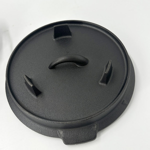 Marmite hollandaise en <span class=keywords><strong>fonte</strong></span> KT Wholesale 6 Qt, pré-culottée, noir mat, avec couvercle et pieds, pour camping en extérieur, cuisson au feu de camp, OEM ODM - Product Image 5