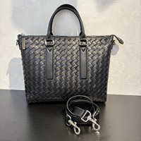 Sac fourre-tout unisexe en cuir véritable avec fermeture éclair, grande capacité, imperméable, style de luxe, sac à bandoulière pour affaires