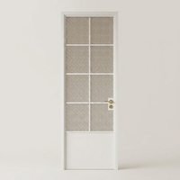 Porte battante en alliage d'aluminium de style français vintage avec finition verre, isolation acoustique, pour salle de bain, hôtel, villa, usage intérieur, aspect antique