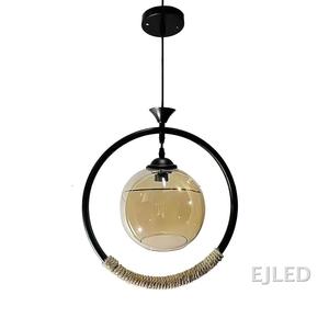 Luminaire suspendu en corde de chanvre, lustre moderne nordique pour salon, chambre, café, restaurant, modèle RP0269 - Product Image 1