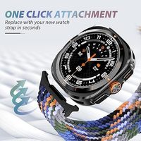 Tali jam tangan pintar Samsung Galaxy Watch 7, gelang tali jam kepang nilon baru untuk Samsung Galaxy Watch 7 Ultra Sport 47mm