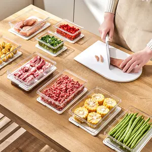 NISEVEN, gran oferta, contenedor de almacenamiento de alimentos, caja de plástico para nevera, caja fresca, contenedor de almacenamiento de alimentos de verduras y frutas con tapa