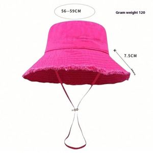 2025 Summer New Arrival Fashion Trendy Faded Cotton Raw Fringed Edge Bucket <b>Hat</b> <b>for</b> Women Men Sun Shade - Product Image 2