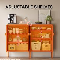 Casiers modernes en acier inoxydable orange, bars à café et buffets avec étagères extensibles et réglables pour usage hôtelier