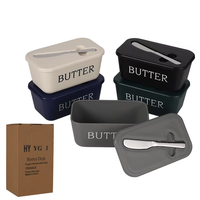 Boîte à beurre facile à nettoyer avec couteau, étanche, portable, pour la maison, le camping, le pique-nique, la cuisine, le réfrigérateur, boîte de rangement pour beurre