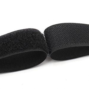 Cierres de Gancho y Bucle Negros de Fibra 50% Nylon 50% Poliéster, Ganchos Autoadhesivos Duraderos - Product Image 2