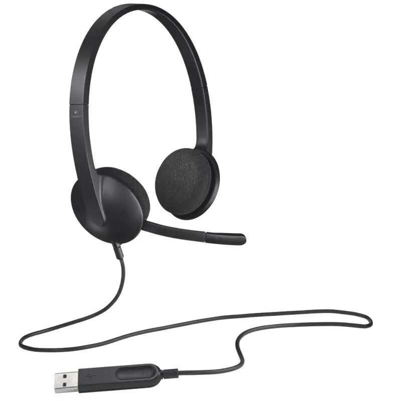 Logitech H340 USB PC Tai Nghe Tiếng Ồn Hủy Bỏ USB Máy Tính Headphone Cuộc Gọi Trung Tâm Tai Nghe Với Mic