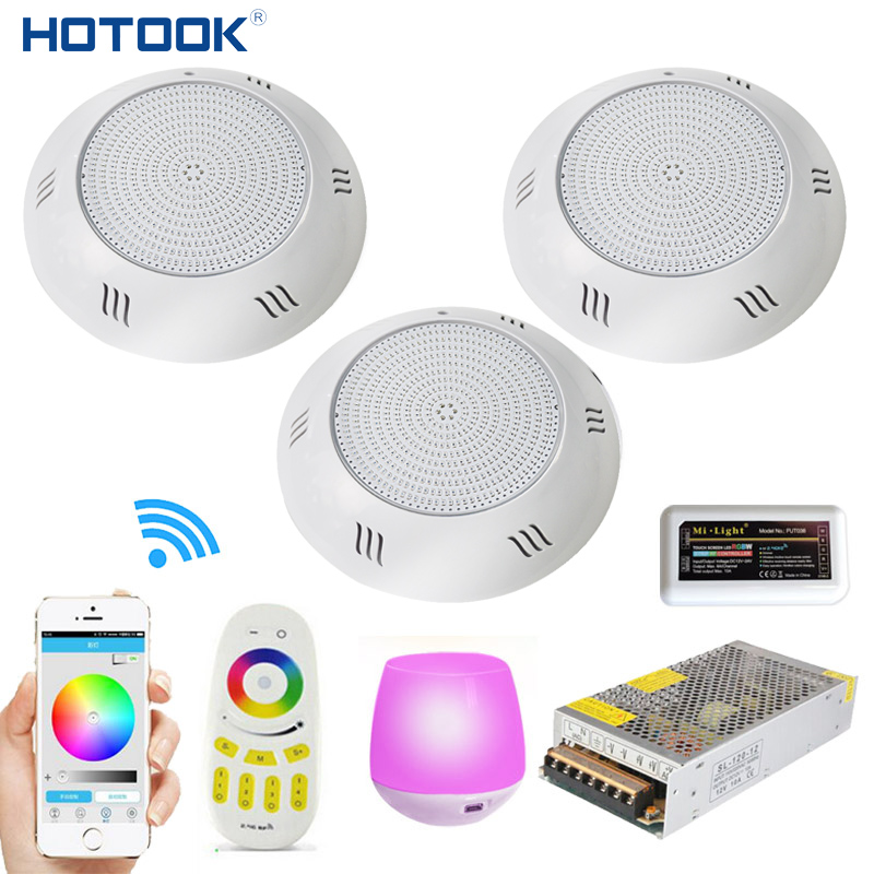 HOTOOK погружной подсветка для бассейна из 2,4g беспроводной smart app комплект поверхности прожекторы 18 Вт ABS IP68 AC12V RGB плавательный бассейн подводный свет