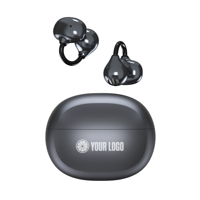 OEM Ear Clip Wireless Earbuds BT6.0 LED Power Display Touch Control Factory Direct