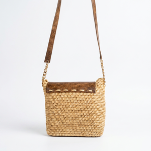 Bolso de Paja Hecho a Mano Ana Bohemian con Correa de Cadena, Color Beige Marrón, para Todas las Temporadas, 60g - Product Image 3
