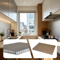 Lemari Dapur Apartemen Kota OEM Anti Sidik Jari Ukuran Kustom Tersedia Kabinet Aluminium Honeycomb Furniture Panel Sandwich Komposit