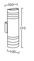 Lampu Dinding Luar Ruangan Silinder Aluminium Tahan Air IP54 2*GU10 Soket Dapat Diatur Atas/Bawah Desain Modern untuk Taman Beranda Garansi 3 Tahun
