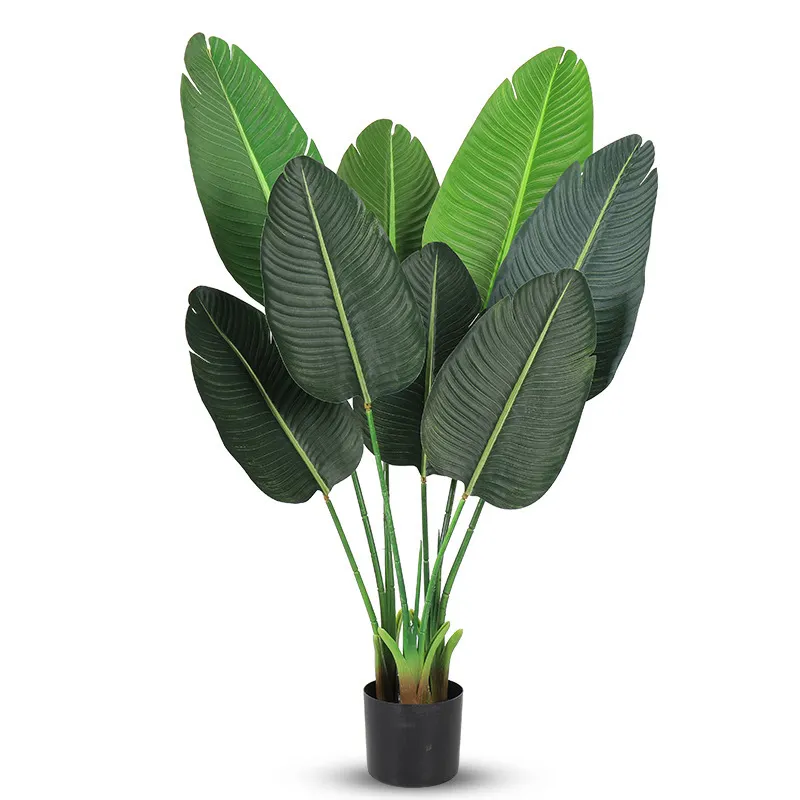 Hot Sale Faux Plastic Banana Leaves Artificial Tree Bonsai Home Decor